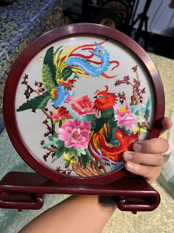 Embroidery Crafts-Decorative Ornaments-Phoenix and flowers