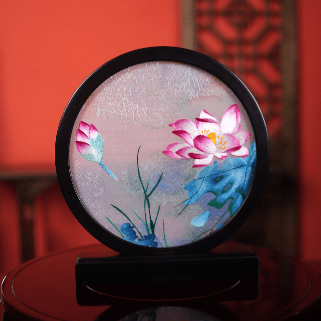 Embroidery Crafts-Dreamy lotus flower,Decorative Ornament