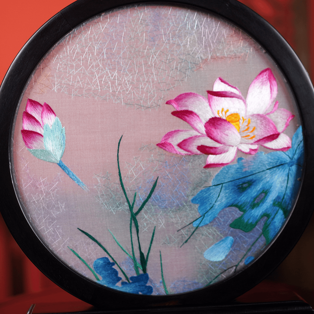 Embroidery Crafts-Dreamy lotus flower,Decorative Ornament