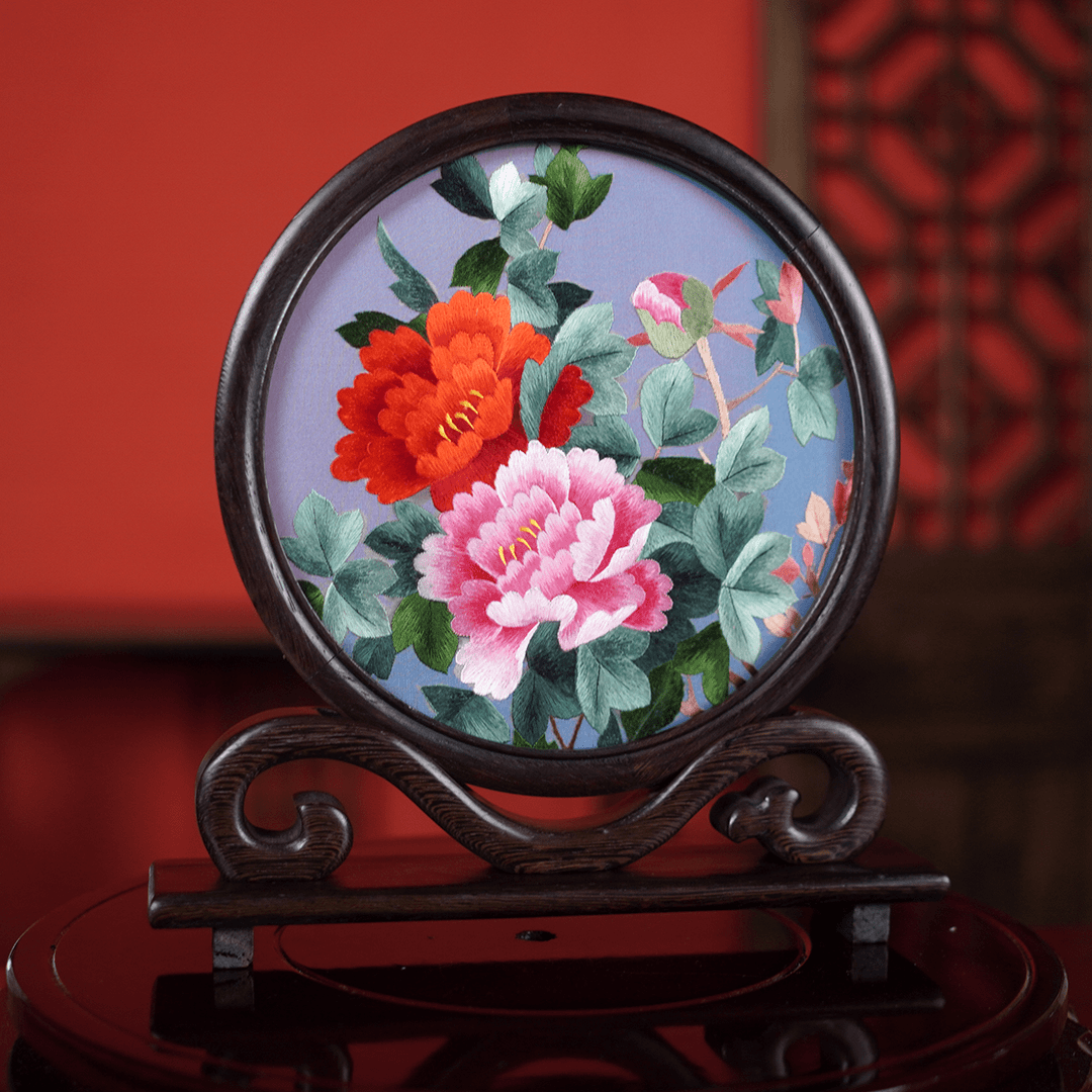 Embroidery Crafts-Chinese-style peony flower/Decorative Ornaments