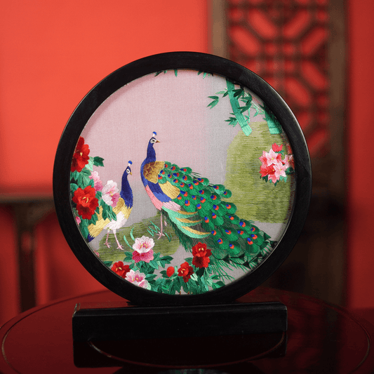 Embroidery Crafts-Chinese style peacock,Decorative Ornament