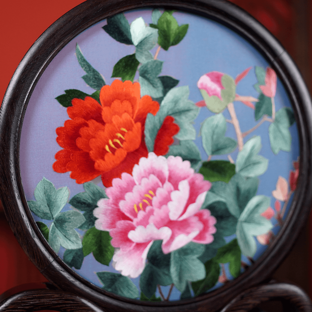 Embroidery Crafts-Chinese-style peony flower/Decorative Ornaments