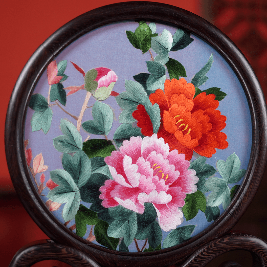 Embroidery Crafts-Chinese-style peony flower/Decorative Ornaments