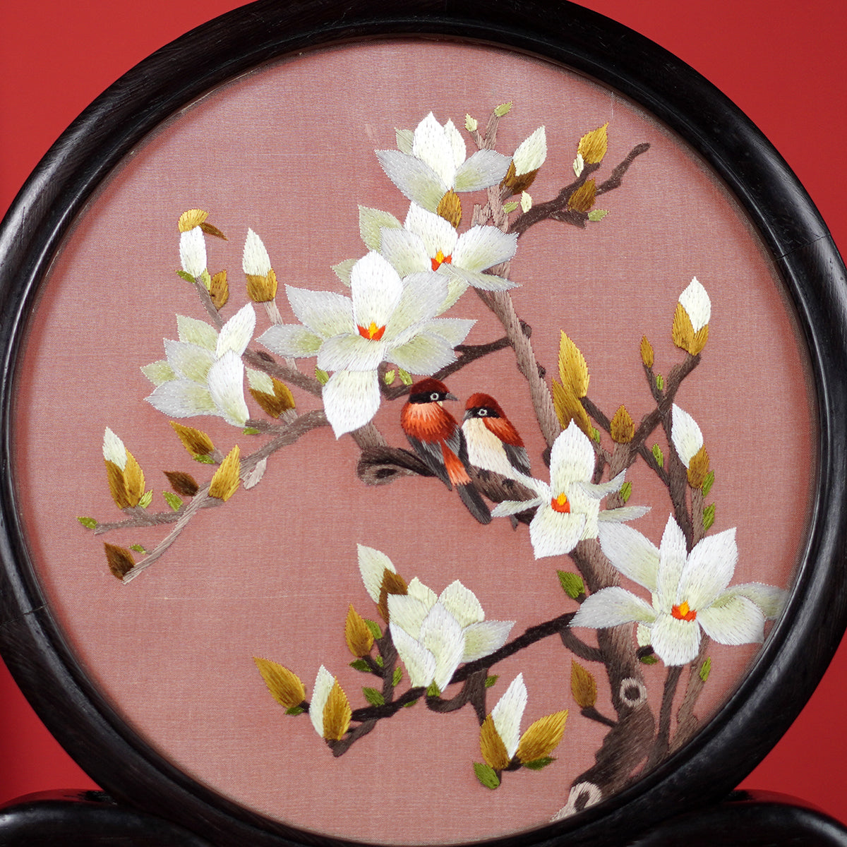 Embroidery Crafts-Magnolia Flower With Birds,Decorative Ornament