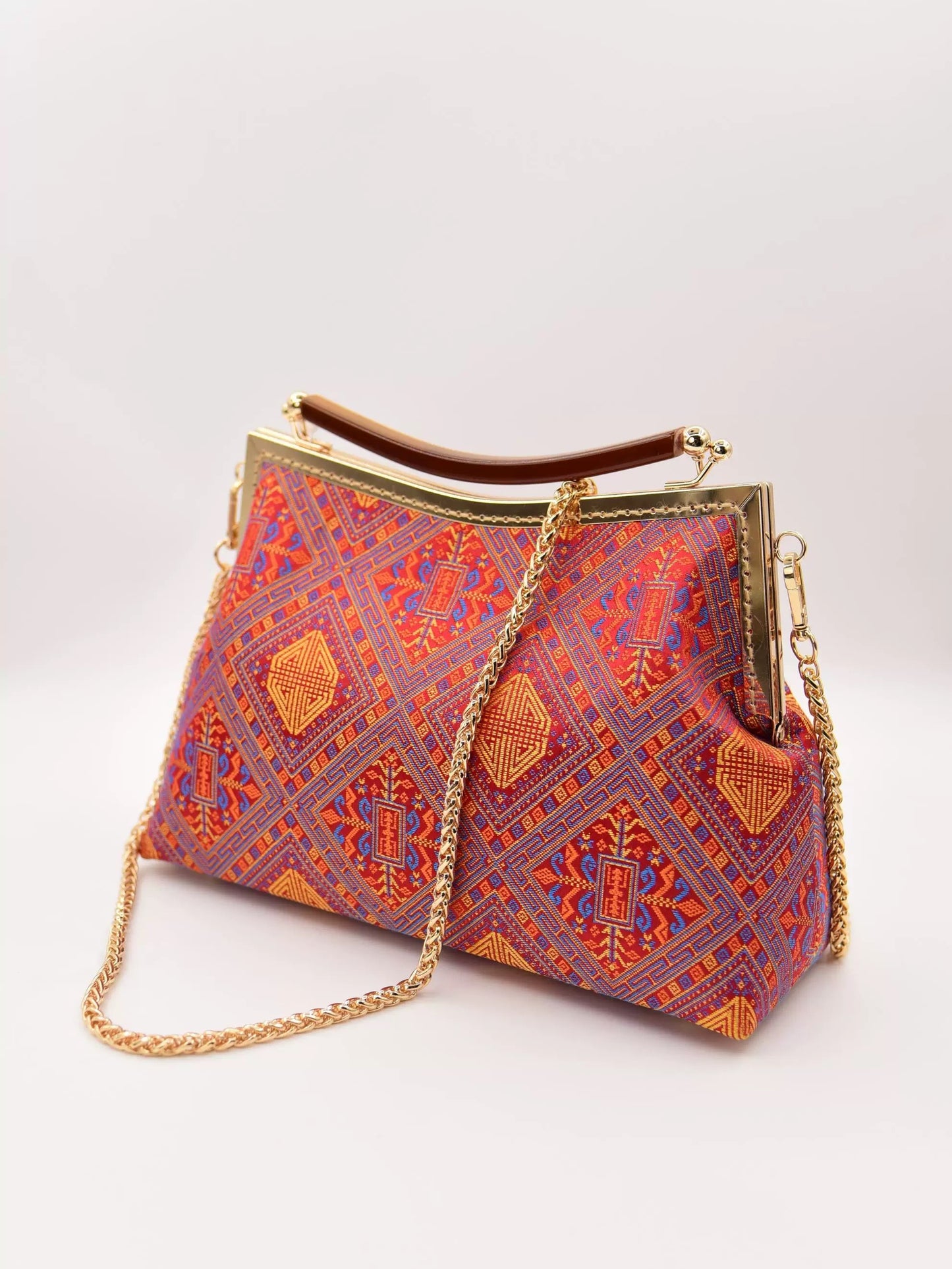 Zhuang Brocade Ethnic/Fashionable and Portable Frame Bag/Kiss Lock Bag