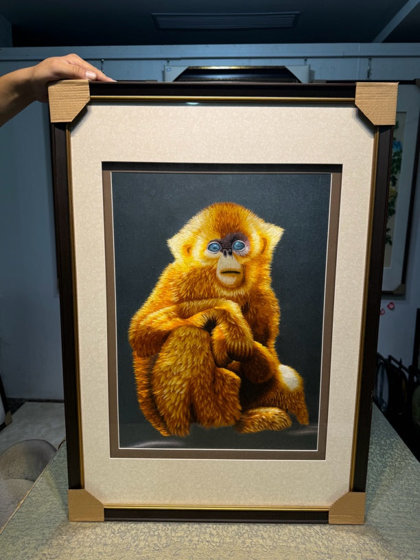 Embroidery Crafts-Decorative Ornaments-Golden snub nosed monkey.